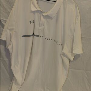 Under Armour Men's Polo Shirt in White with Gray Accents